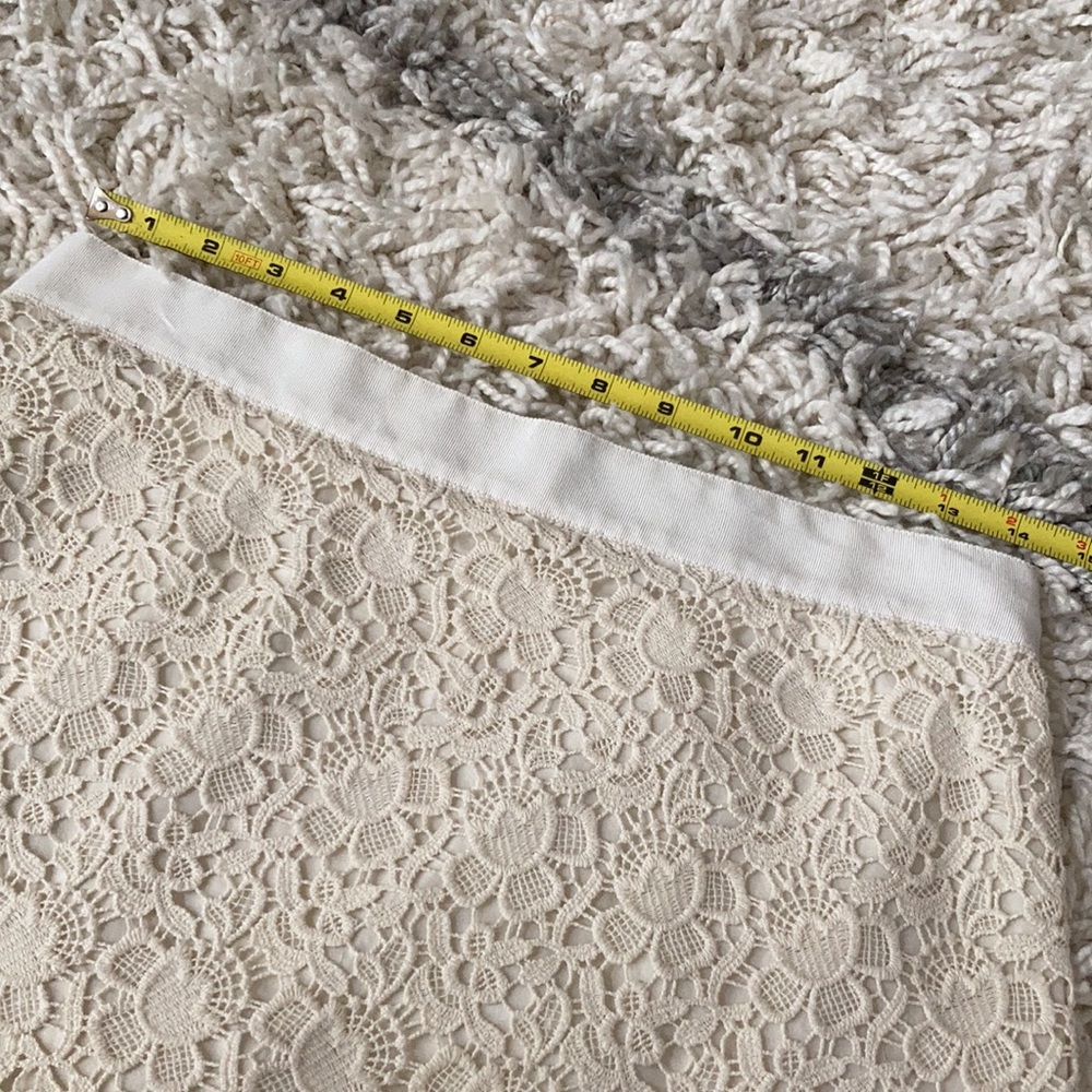 LOFT Women Skirt Lace Cream Color Size 6 - Picture 6 of 11